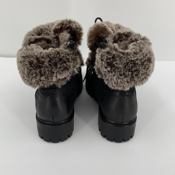 Steve Madden Mammoth faux fur lined hiking winter boots shoe black women 7 - Picture 4 of 5